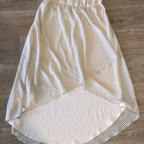 Ivory and Black Polka Dot High Low Dress - Picture 3 of 8